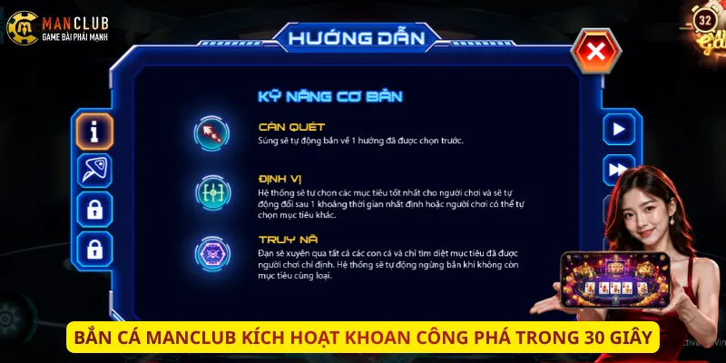Bắn cá Manclub kích hoạt Khoan Công Phá trong 30 giây