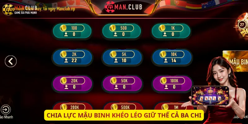 Chia lực Mậu Binh khéo léo giữ thế cả ba chi
