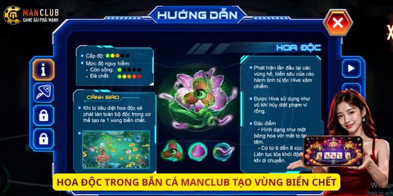 Hoa Độc trong bắn cá Manclub tạo vùng biển chết