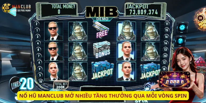 Nổ hũ Manclub mở nhiều tầng thưởng qua mỗi vòng Spin