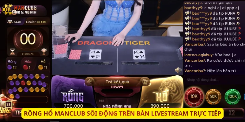 Rồng Hổ Manclub sôi động trên bàn livestream trực tiếp