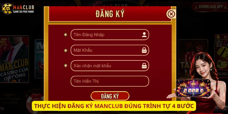 Thực hiện đăng ký Manclub đúng trình tự 4 bước