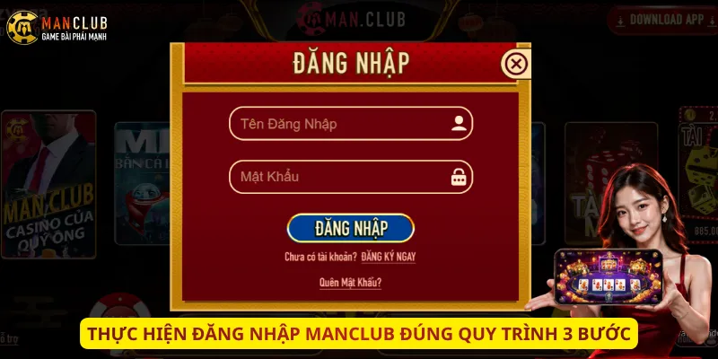 Thực hiện đăng nhập Manclub đúng quy trình 3 bước